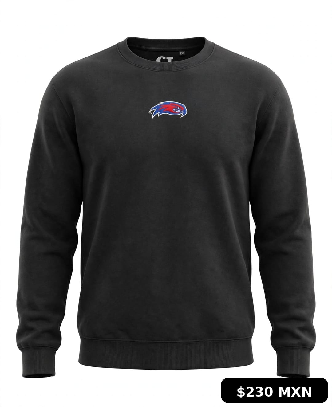 Sudadera cuello redondo bordada